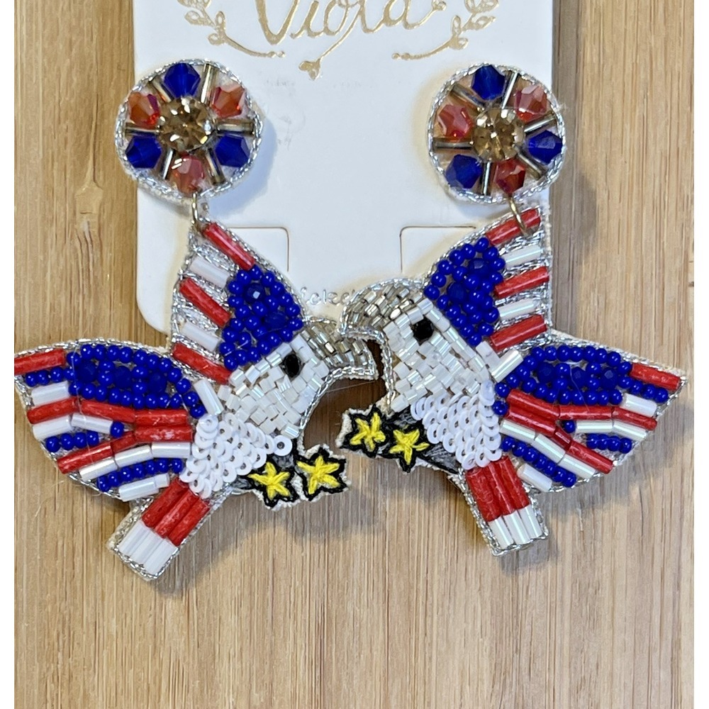 Eagle Bird USA Earring, Fourth of July Earrings, Patriotic Earrings, 4th of July